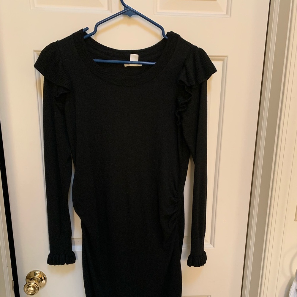 Black maternity dress.  Soft and warm.